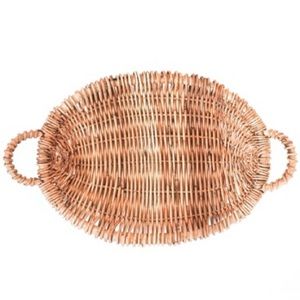 Large Oval Woven Wicker Basket Tray